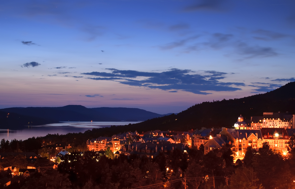 Beautiful view of Mont Tremblant at dusk. 