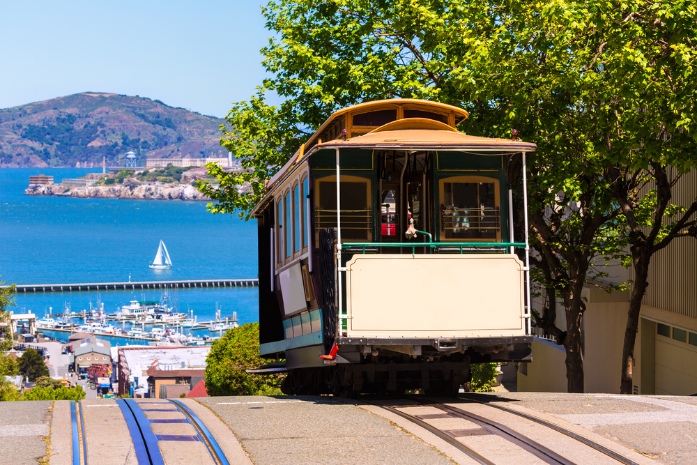 Traditional cable car in San Francisco