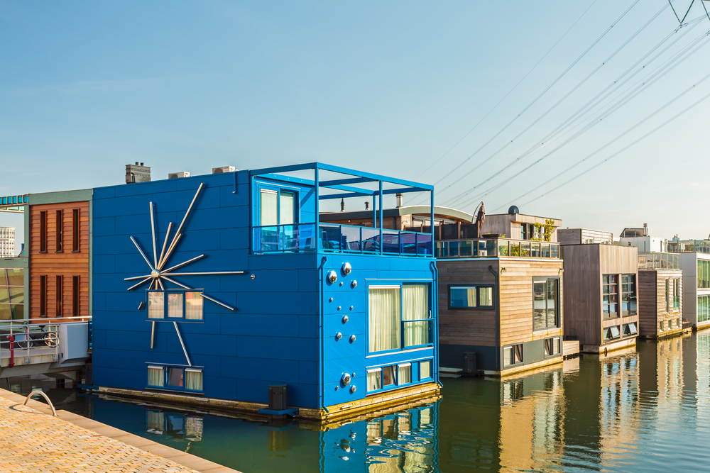 Floating houses in IJburg district, Amsterdam. 