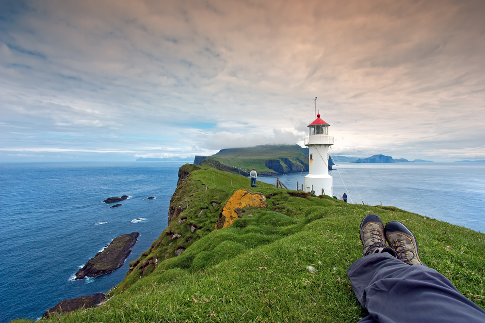 Lighthouse in Faroe Islands. 