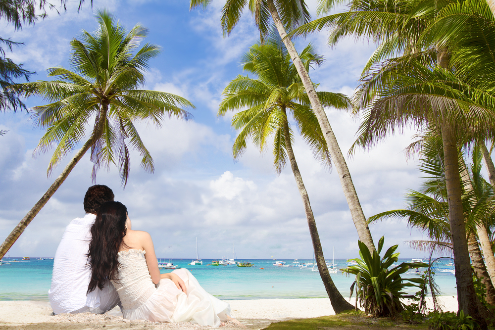 Couple in a tropical destination